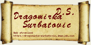 Dragomirka Šurbatović vizit kartica